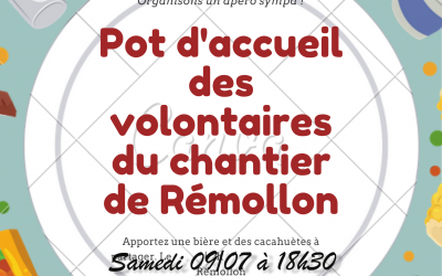 Pot d’accueil offert aux jeunes du chantier du mur en pierres sèches