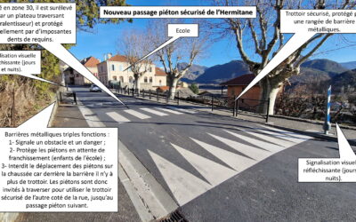 Nouveau passage piéton sécurisé de l’Hermitane (explications)