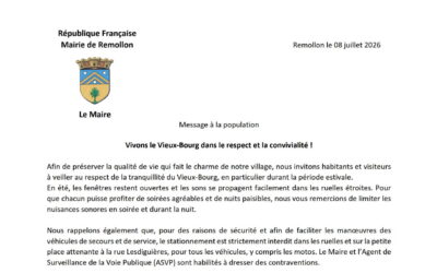 Vivons le Vieux-Bourg dans le respect et la convivialité !